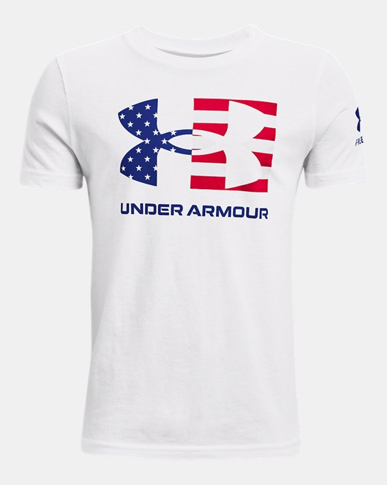 Boys' UA Freedom Flag Short Sleeve T-Shirt, White, pdpMainDesktop image number 0